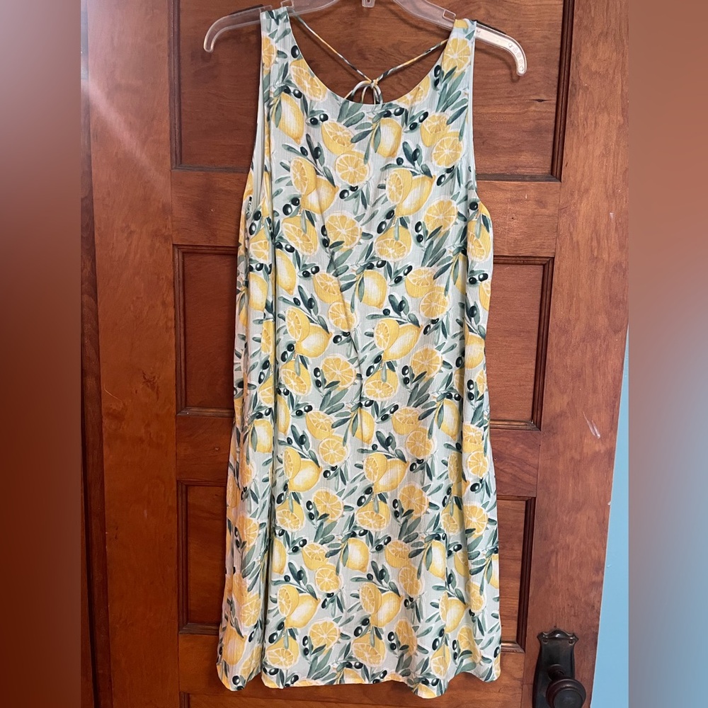 Abercrombie & Fitch Yellow Lemon Print Mini Dress